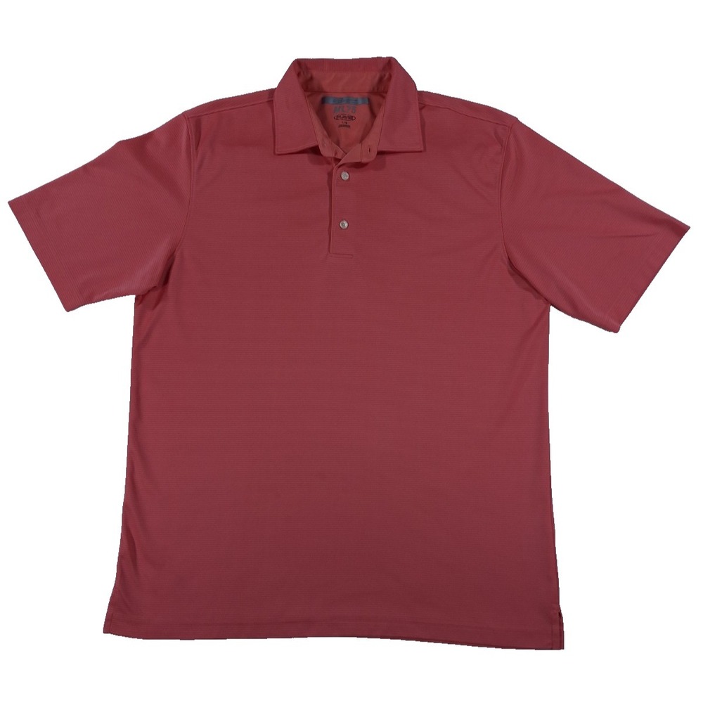 Greg Norman ML75 PlayDry Polo Shirt Mens L Coral Golf Performance‎ Moisture Tee